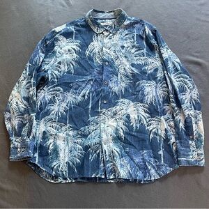 Tommy‎ Bahama shirt linen blend mens XXL pre-owned condition blue